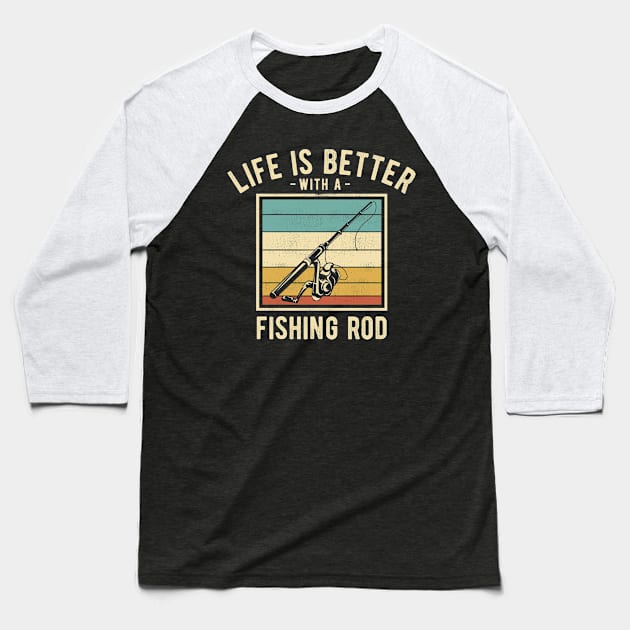 Fishing Sayings -  Retro Funny Fishing Lovers Gift Baseball T-Shirt by DnB